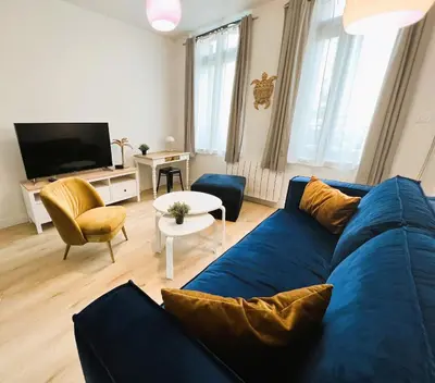 Coin salon dans l'établissement Villa Saint Jacques , Duplex Les Galets