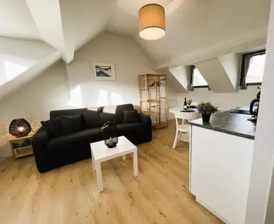 Cuisine ou kitchenette dans l'établissement Villa Saint Jacques, Studio Le Ciel