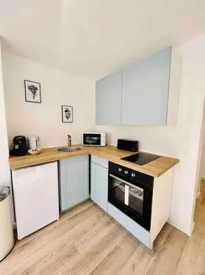 Cuisine ou kitchenette dans l'établissement Les Iris