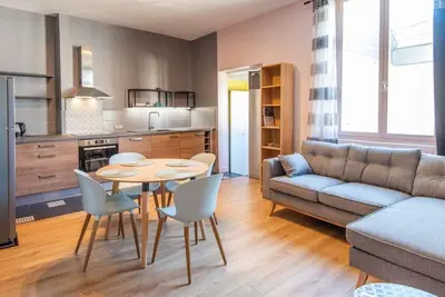 Cuisine ou kitchenette dans l'établissement Chez Magali