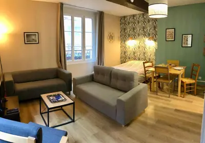 Coin salon dans l'établissement L'Horizon Dieppois- Port et Plage - Proxy Gare