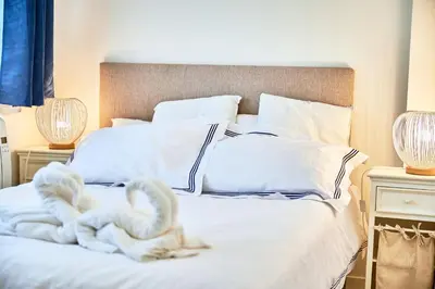 Un ou plusieurs lits dans un hébergement de l'établissement Appartement moderne et lumineux - Centre ville Creil