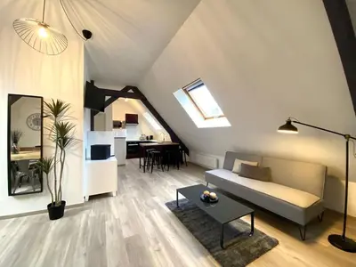 Coin salon dans l'établissement Le Loft boisé Giverny-Vernon - appt 8