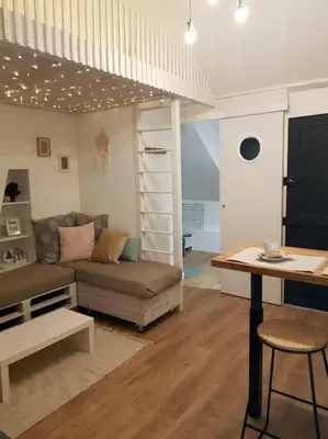 Coin salon dans l'établissement Le Sable d'Or - charme - détente