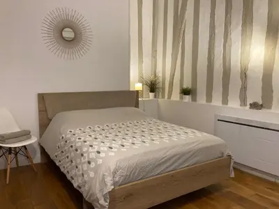 Un ou plusieurs lits dans un hébergement de l'établissement Studio N 2 cosy hypercentre, rue Saint Nicolas