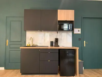 Cuisine ou kitchenette dans l'établissement Studio N°2 Plein coeur de Rouen