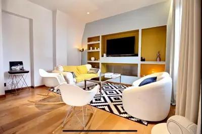 Télévision ou salle de divertissement dans l'établissement Appartement Design Rouen-gare avec parking privé
