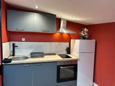 Cuisine ou kitchenette dans l'établissement Loft O'Chalet - 10 min GARE - PARKING PRIVÉ