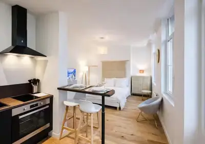 Cuisine ou kitchenette dans l'établissement Spacious & Luxuary Studio