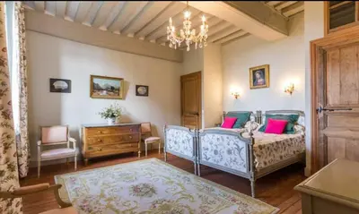 Coin salon dans l'établissement Manoir du Petit Logis