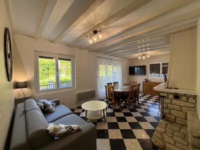 Coin salon dans l'établissement Gîte La Bienvenue