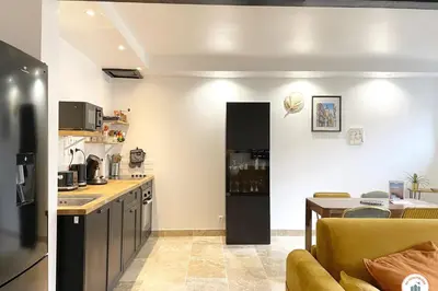 Cuisine ou kitchenette dans l'établissement Le Central Station - Proche Gare SNCF
