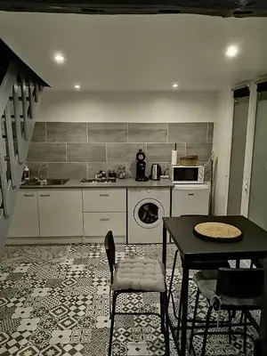 Cuisine ou kitchenette dans l'établissement Maison Diana à 400 mètres à pieds de l'aéroport