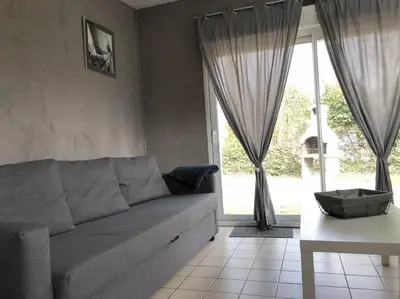 Coin salon dans l'établissement Maison individuelle en bord de mer.