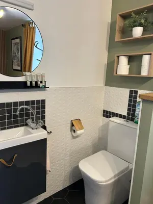 Salle de bains dans l'établissement Le relais du bord de seine
