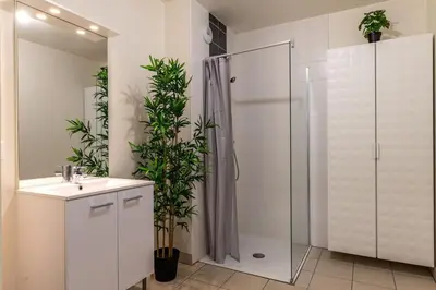 Salle de bains dans l'établissement Appartement du Blanchet très agréable