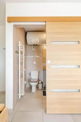 Salle de bains dans l'établissement La Côte Verte Studio charme