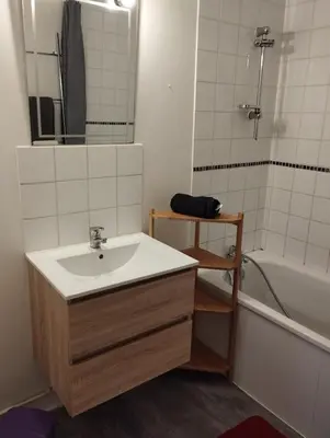 Salle de bains dans l'établissement Le Grèbe