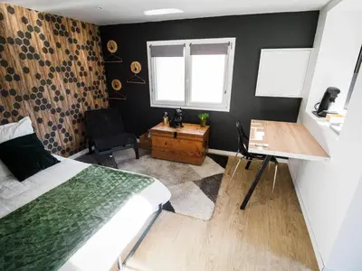 Un ou plusieurs lits dans un hébergement de l'établissement Studio Le Marais - Beauvais Sud