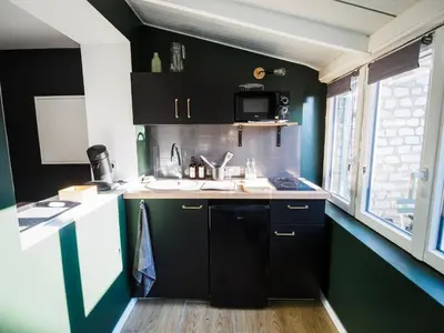 Cuisine ou kitchenette dans l'établissement Studio Le Marais - Beauvais Sud