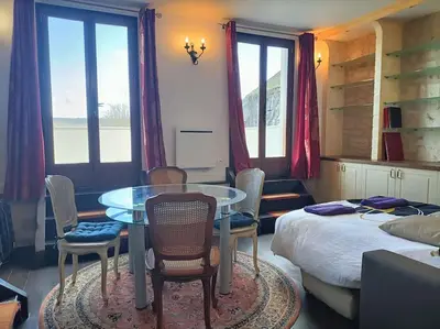 Un ou plusieurs lits dans un hébergement de l'établissement Belle maison du 18e siècle