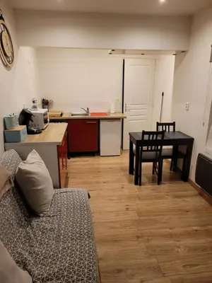 Cuisine ou kitchenette dans l'établissement Petite maisonnette