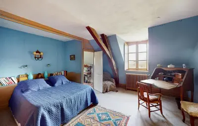 Un ou plusieurs lits dans un hébergement de l'établissement 8 Bedroom Cozy Home In Saint-Vigor