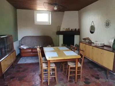 Coin salon dans l'établissement Gite du Colombier
