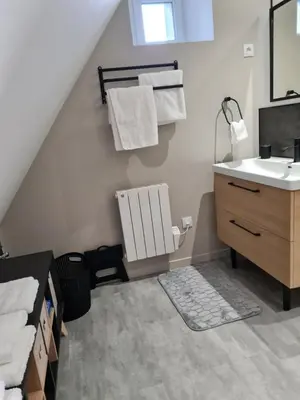 Salle de bains dans l'établissement Gite des Etangs