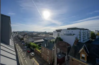 Vue générale sur Rouen ou vue de la ville depuis l'appartement