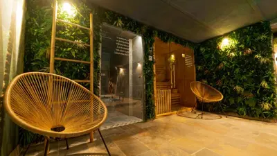 Coin salon dans l'établissement Pool47spa
