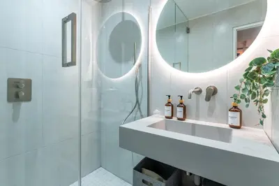Salle de bains dans l'établissement Villa Caron - Studios haut de gamme hyper centre