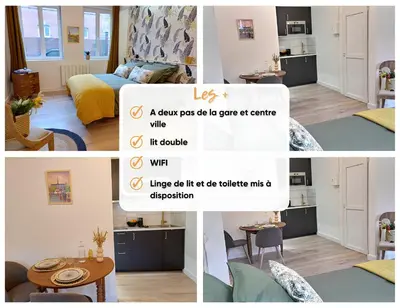 Cuisine ou kitchenette dans l'établissement Pause amiénoise - Proche centre ville - wifi Fibre