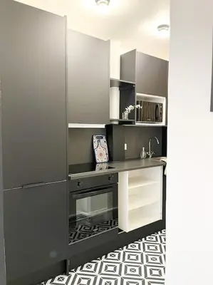 Cuisine ou kitchenette dans l'établissement Appartement élégant-Patte d'Oie