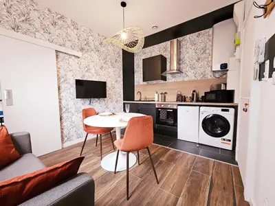 Cuisine ou kitchenette dans l'établissement Le Bain Rouennais