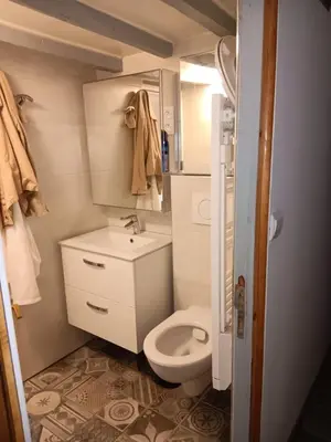 Salle de bains dans l'établissement Gite de charme