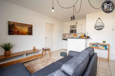 Cuisine ou kitchenette dans l'établissement rouen gare logement avec parking