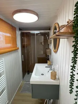 Salle de bains dans l'établissement Gîte Seine & Nature Le Capitaine