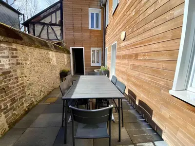 Balcon ou terrasse dans l'établissement Maison familiale avec extérieur Ménage et linges inclus