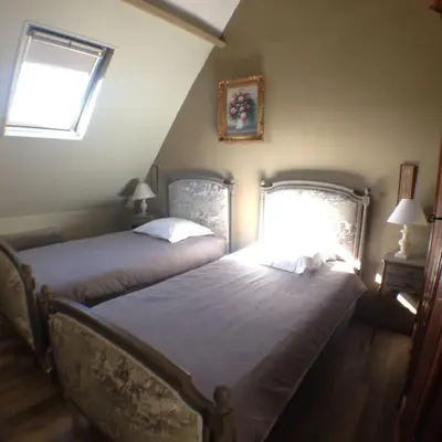 Un ou plusieurs lits dans un hébergement de l'établissement Le Relais des Prés - Gîte de grande capacité