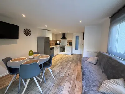 Cuisine ou kitchenette dans l'établissement Gîte Mer et Campagne
