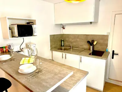 Cuisine ou kitchenette dans l'établissement La vacancière - 308