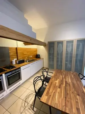 Cuisine ou kitchenette dans l'établissement Chez Victor H