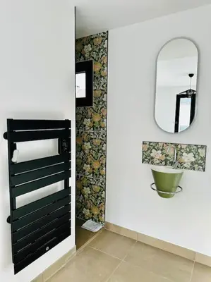 Salle de bains dans l'établissement Maison de campagne normande
