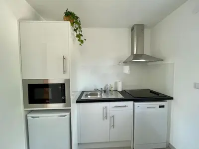 Cuisine ou kitchenette dans l'établissement Thuit de l'Oison - Superbe appartement F2 duplex