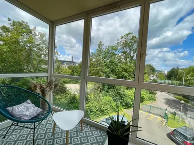 Balcon ou terrasse dans l'établissement Appartement avec Loggia et Parking privé