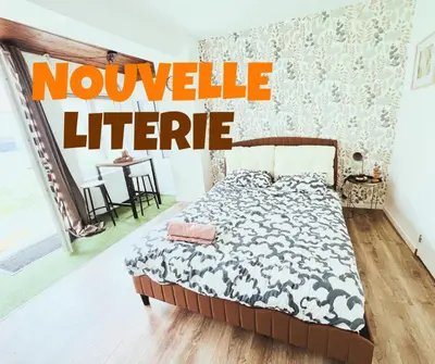 Un ou plusieurs lits dans un hébergement de l'établissement Bucolique & Cosy studio