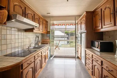 Cuisine ou kitchenette dans l'établissement Gîte du Hérisson