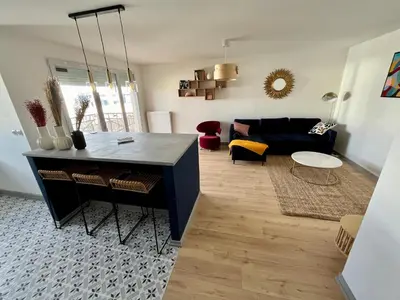 Coin salon dans l'établissement L'appartement Eclat contemporain -310