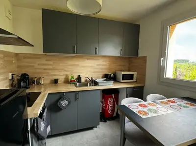 Cuisine ou kitchenette dans l'établissement Un cocon tout confort